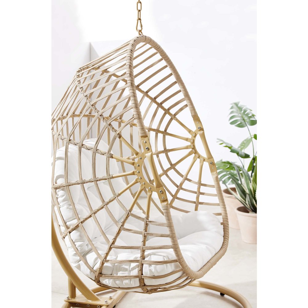 Amalie Wicker Rattan Outdoor Patio Rattan Swing Chair. Picture 9