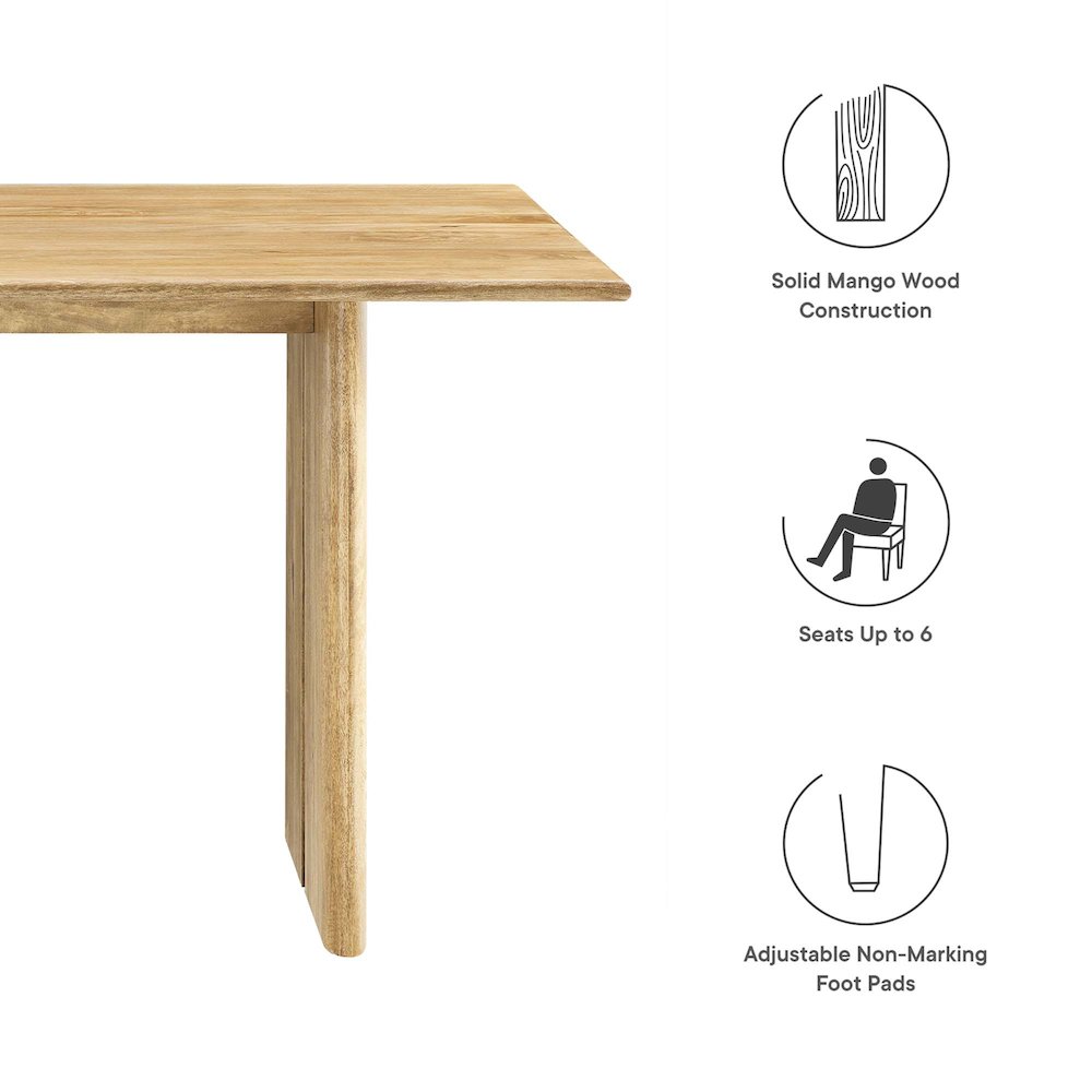 Amistad 60" Wood Dining Table. Picture 2
