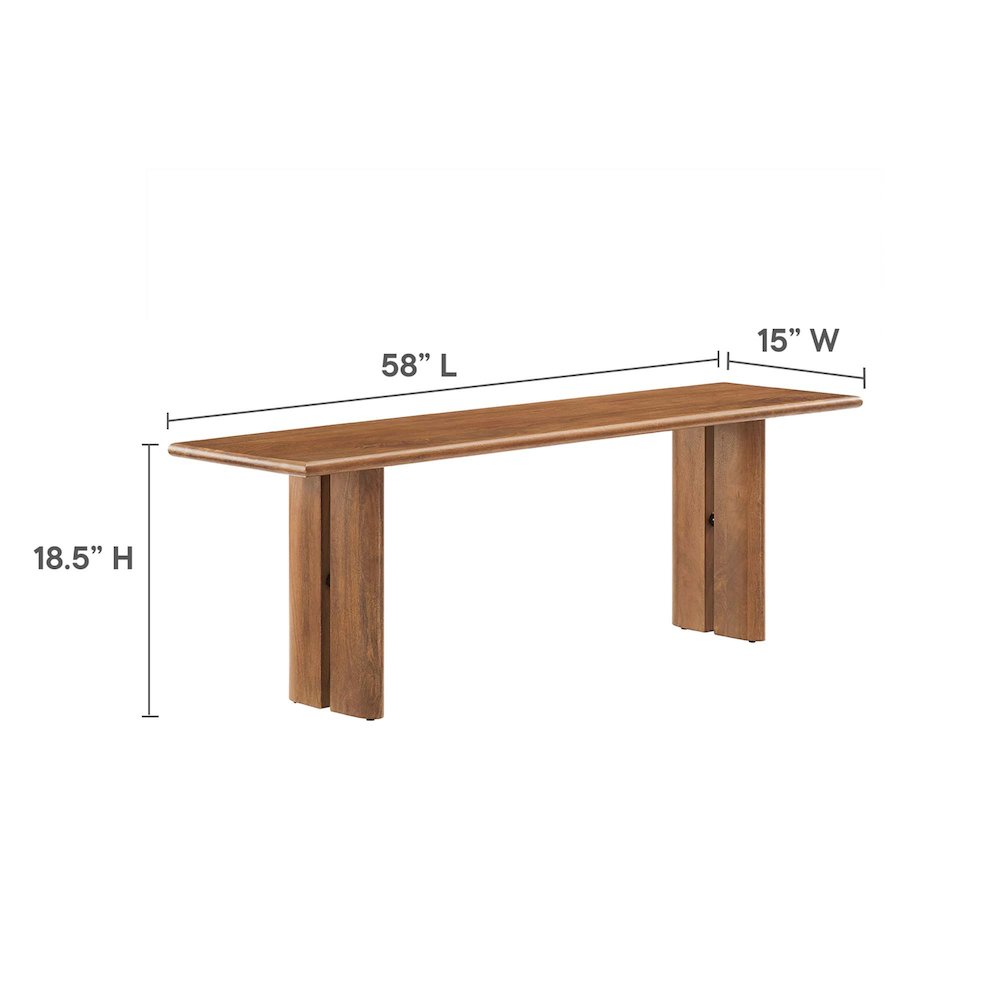 Amistad 58" Wood Bench. Picture 3
