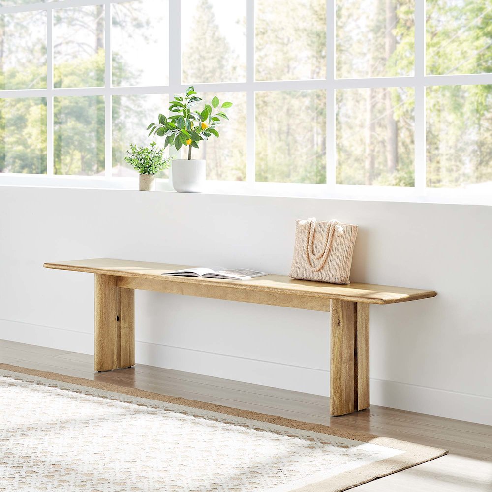 Amistad 72" Wood Bench. Picture 8