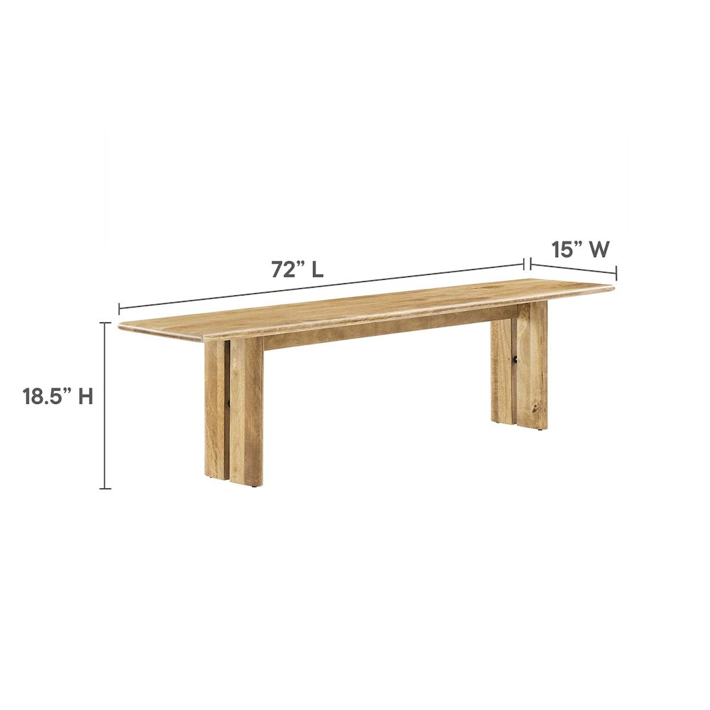 Amistad 72" Wood Bench. Picture 3