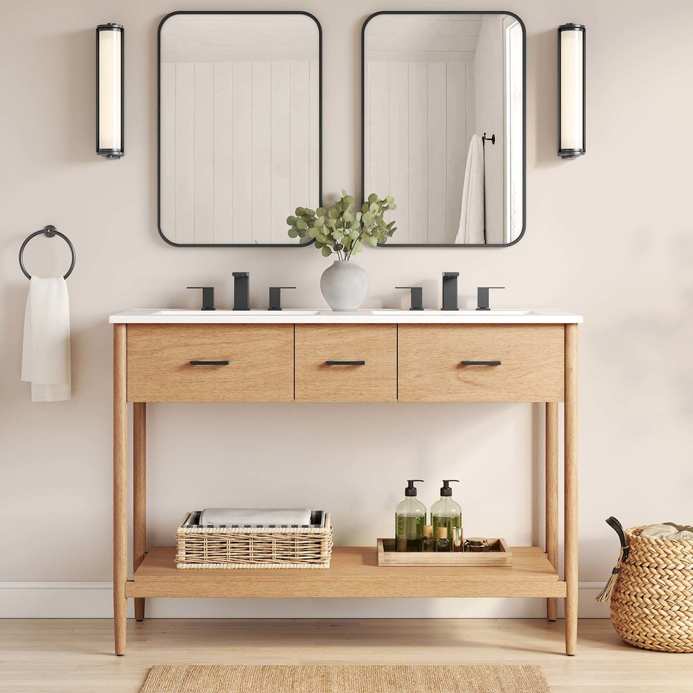 48” Double Sink Bathroom Vanity Cabinet (Sink Basin Not Included). Picture 10