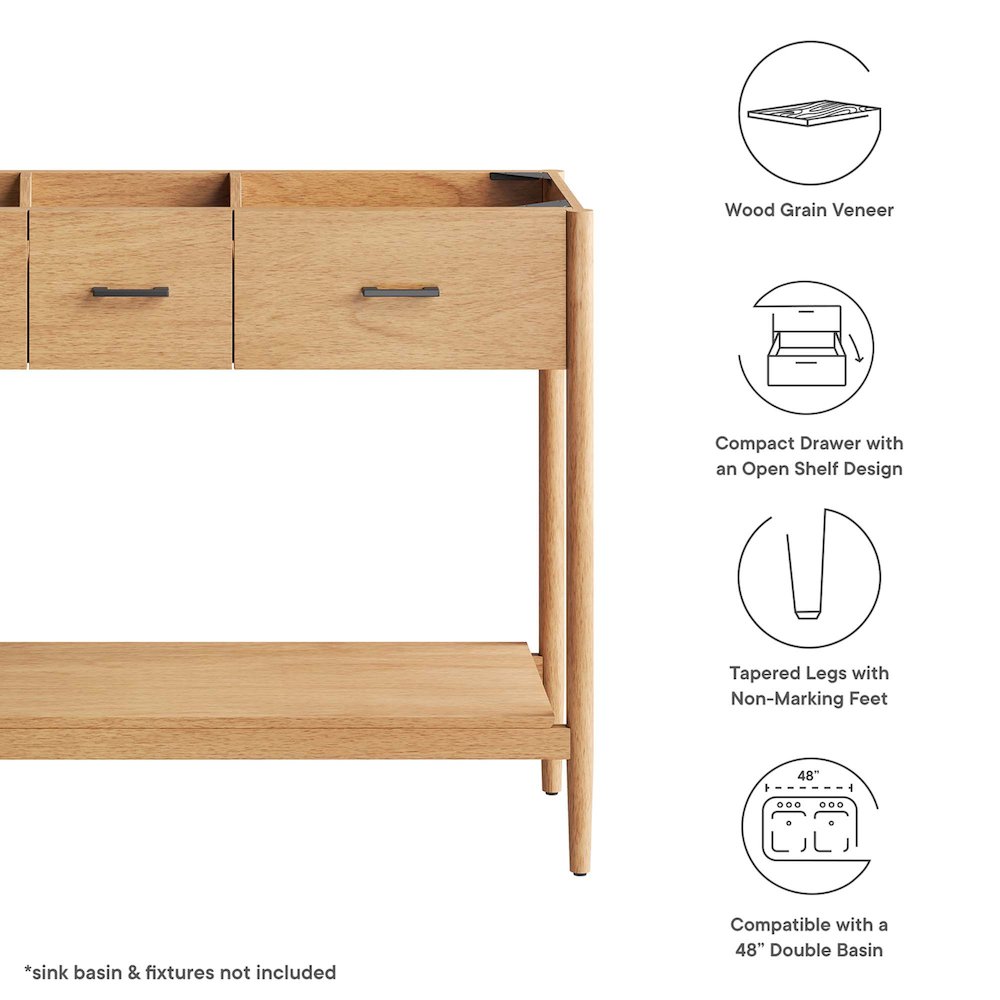 48” Double Sink Bathroom Vanity Cabinet (Sink Basin Not Included). Picture 2