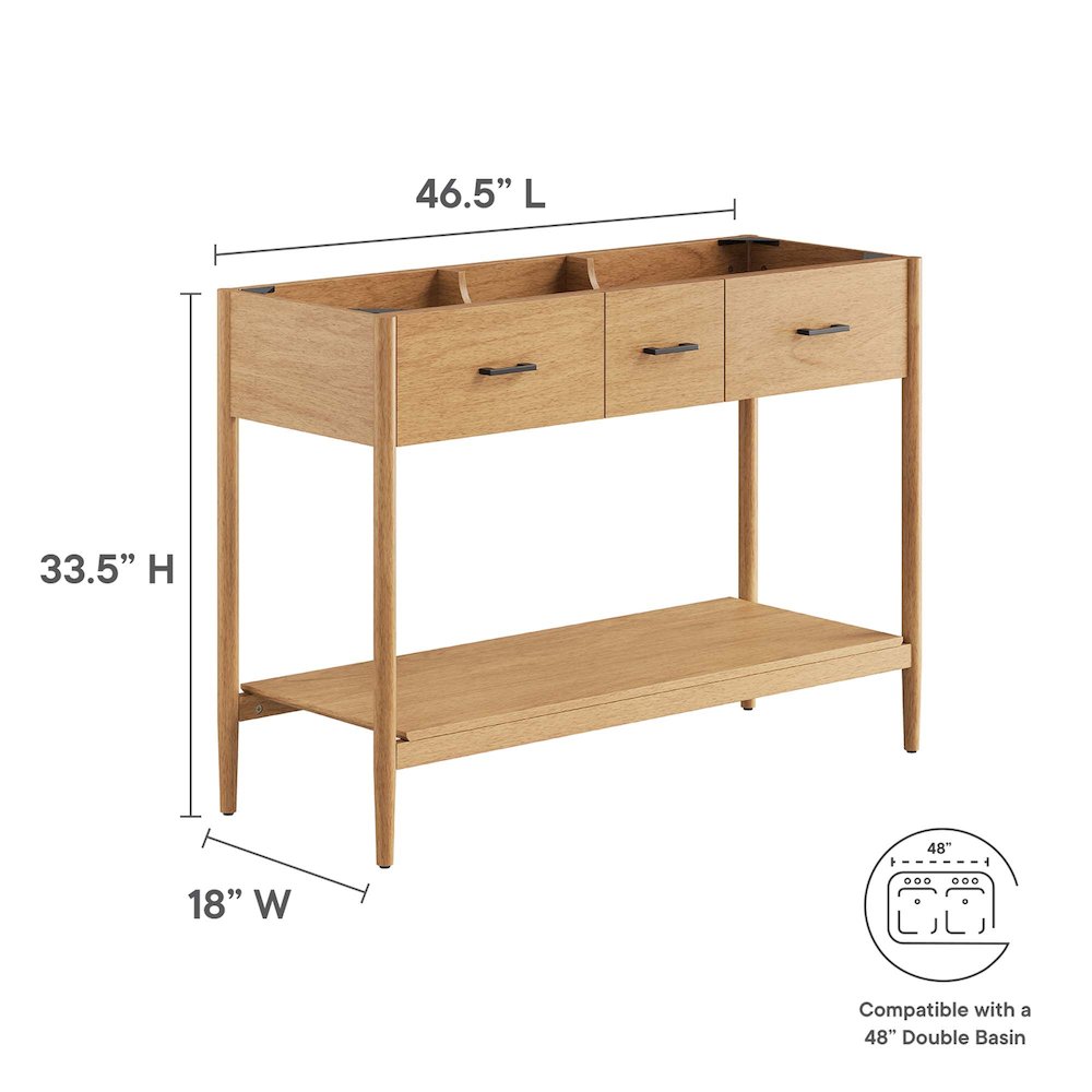 48” Double Sink Bathroom Vanity Cabinet (Sink Basin Not Included). Picture 3