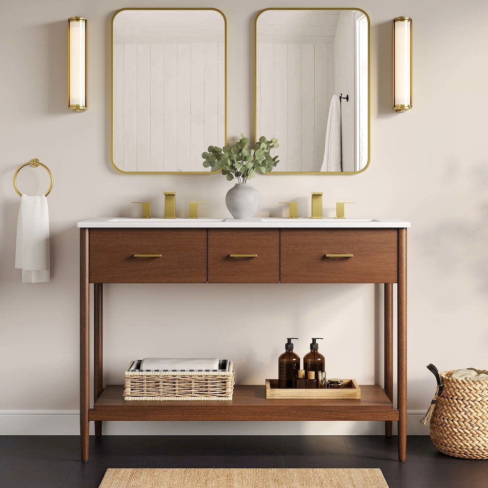 48” Double Sink Bathroom Vanity Cabinet (Sink Basin Not Included). Picture 10