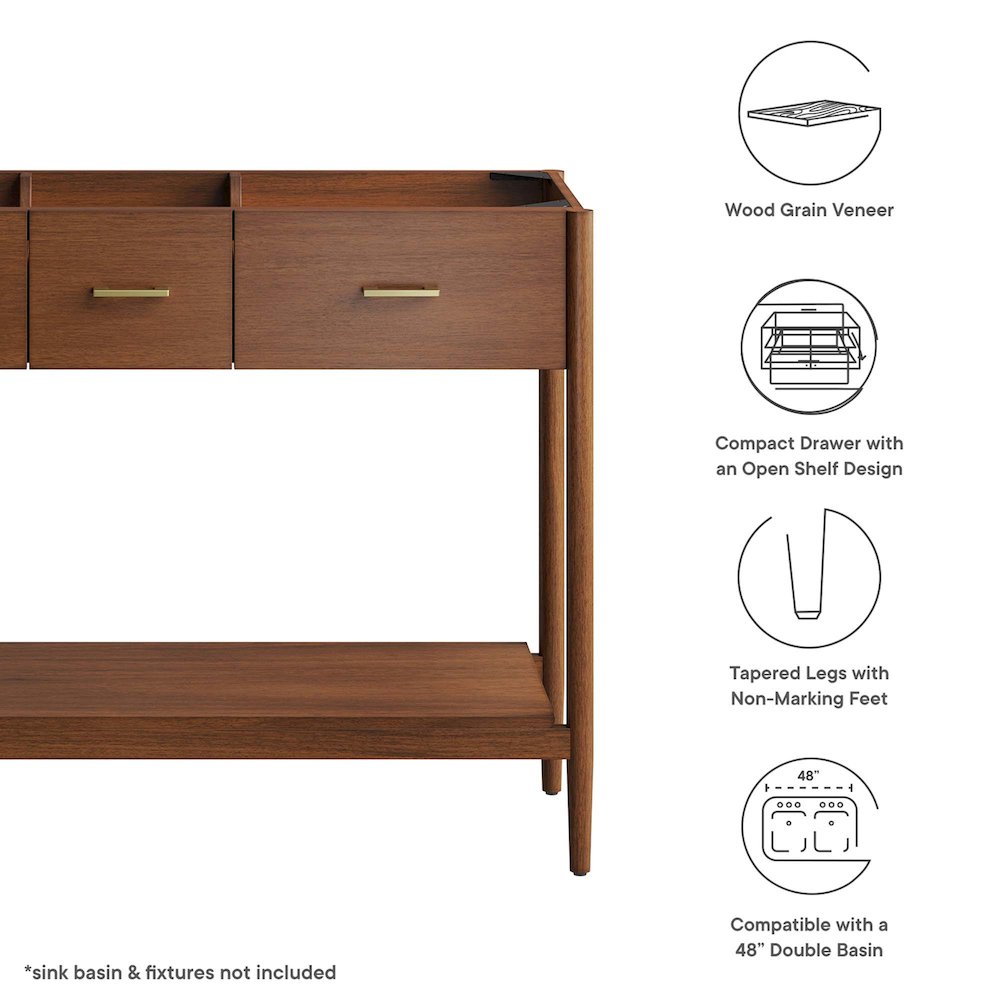 48” Double Sink Bathroom Vanity Cabinet (Sink Basin Not Included). Picture 2