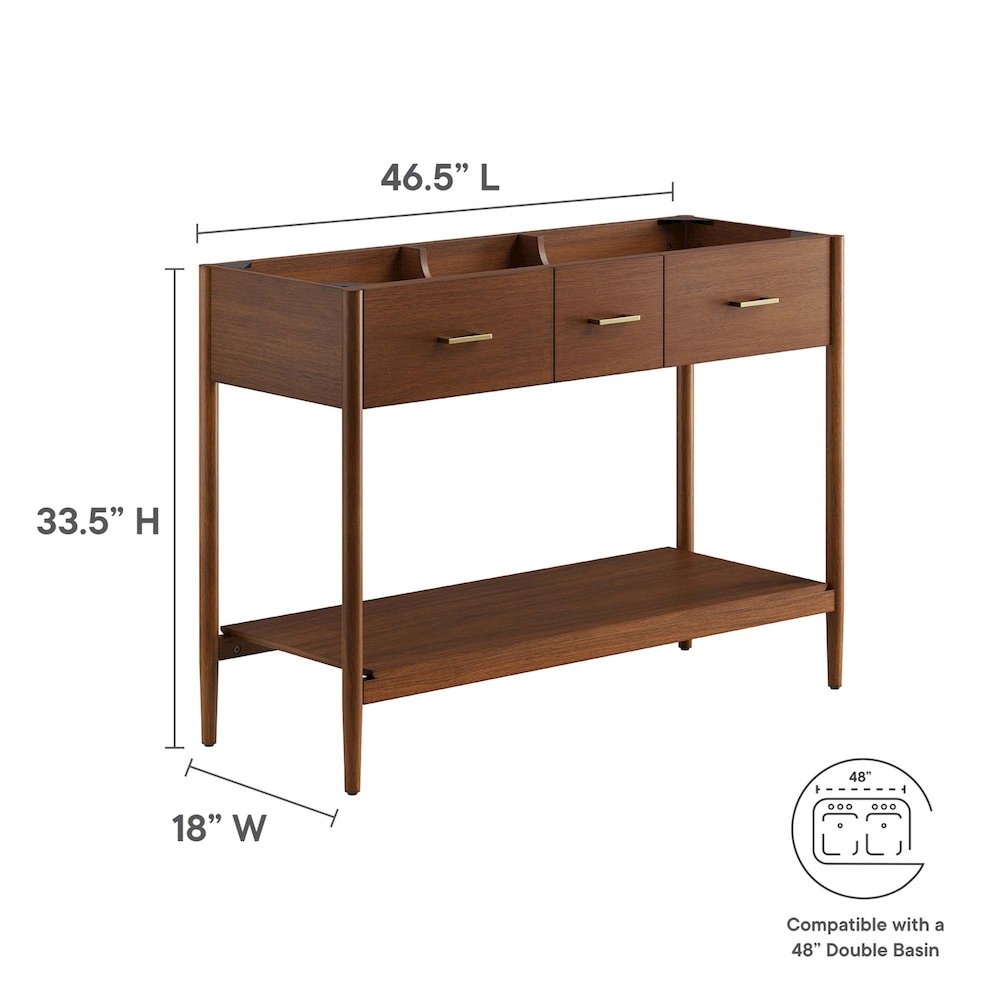 48” Double Sink Bathroom Vanity Cabinet (Sink Basin Not Included). Picture 3