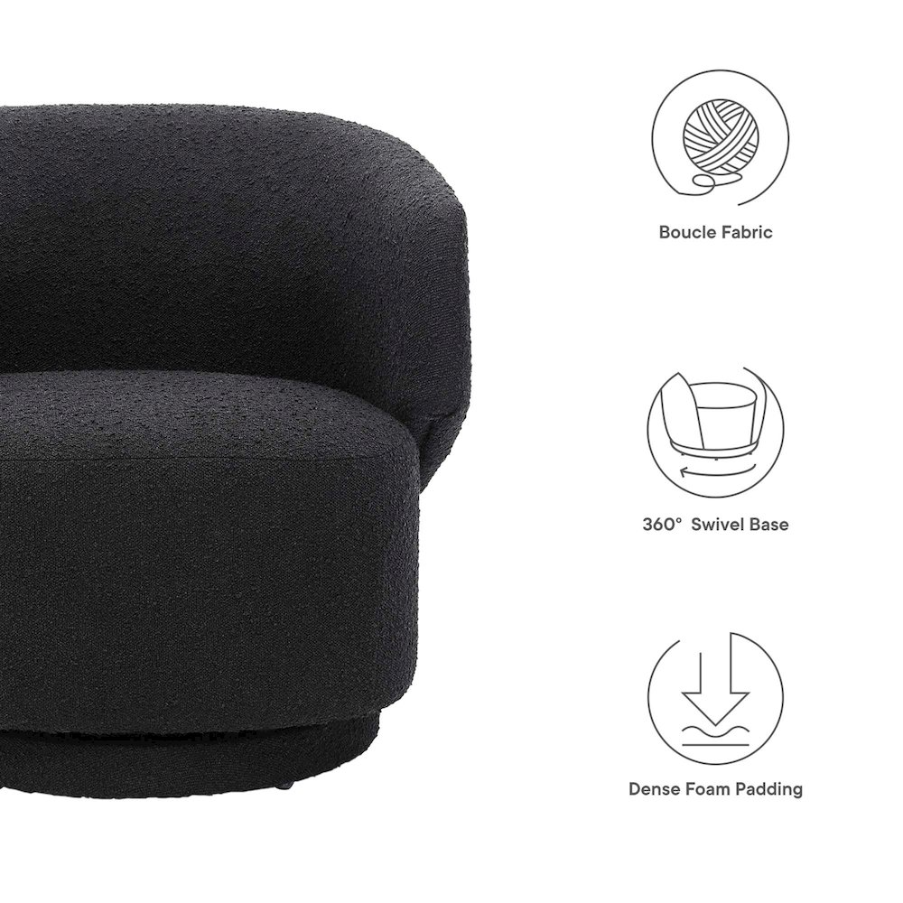 Celestia Boucle Fabric Swivel Chair. Picture 2