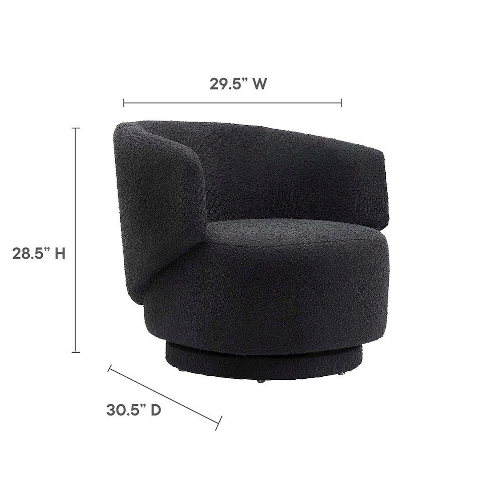 Celestia Boucle Fabric Swivel Chair. Picture 3