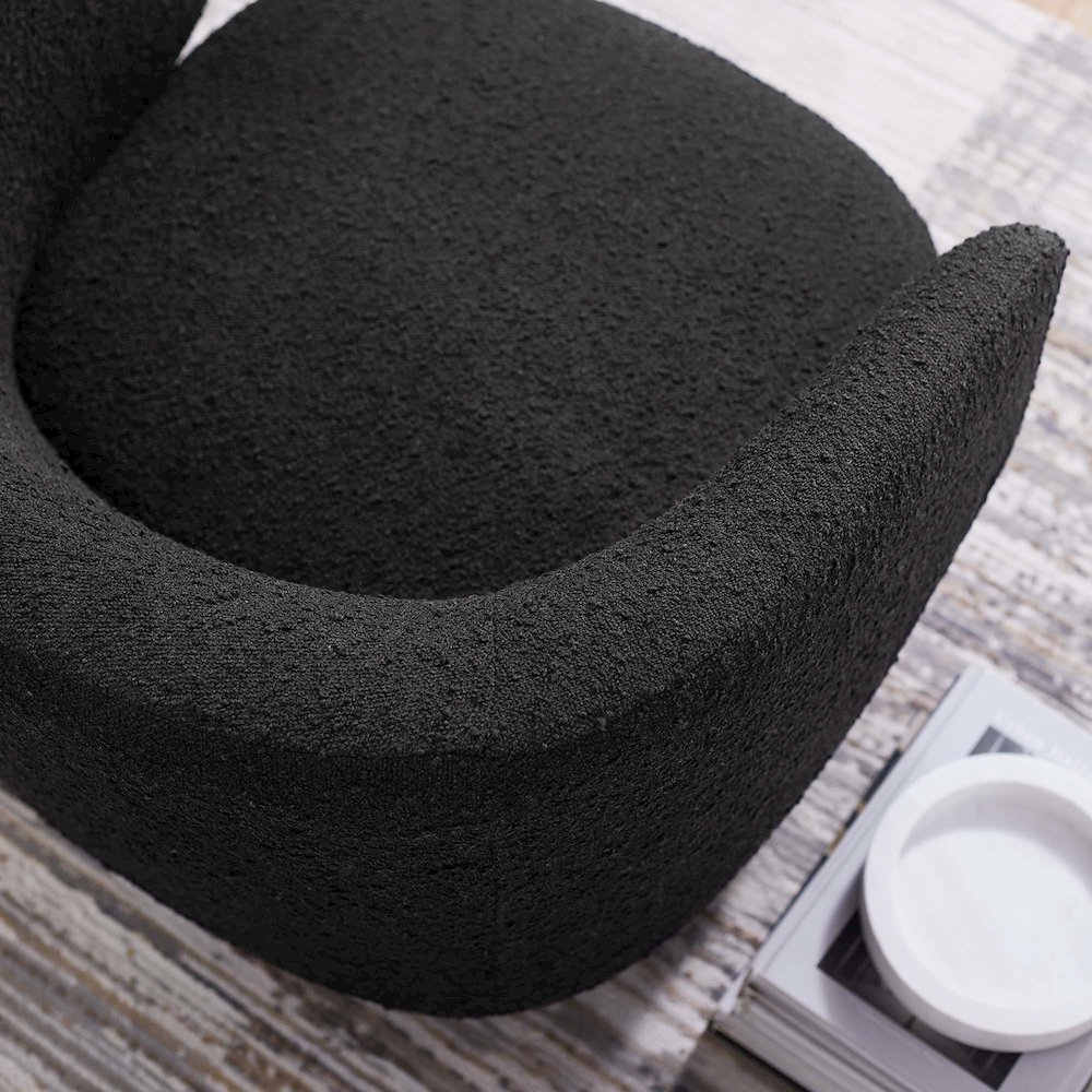 Celestia Boucle Fabric Swivel Chair. Picture 9