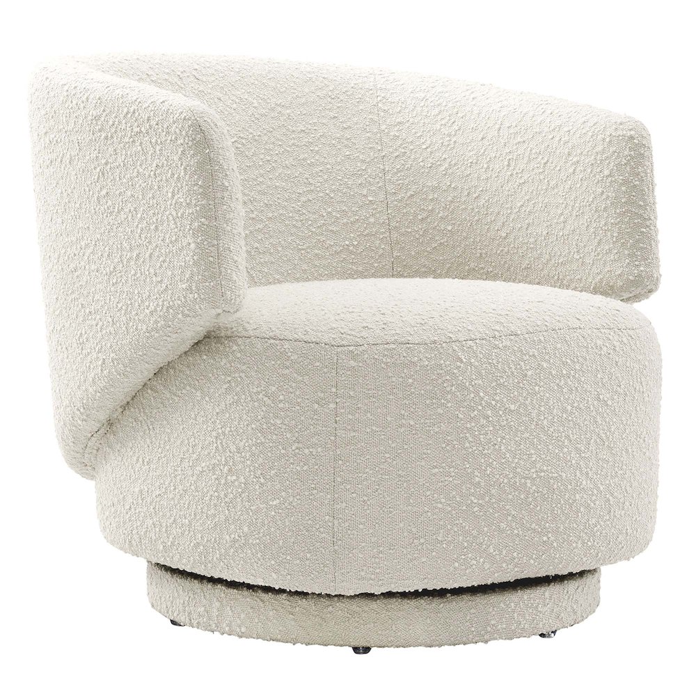 Celestia Boucle Fabric Swivel Chair. Picture 1