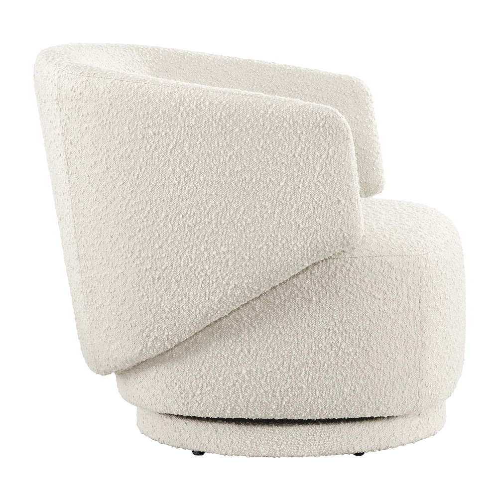 Celestia Boucle Fabric Swivel Chair. Picture 4