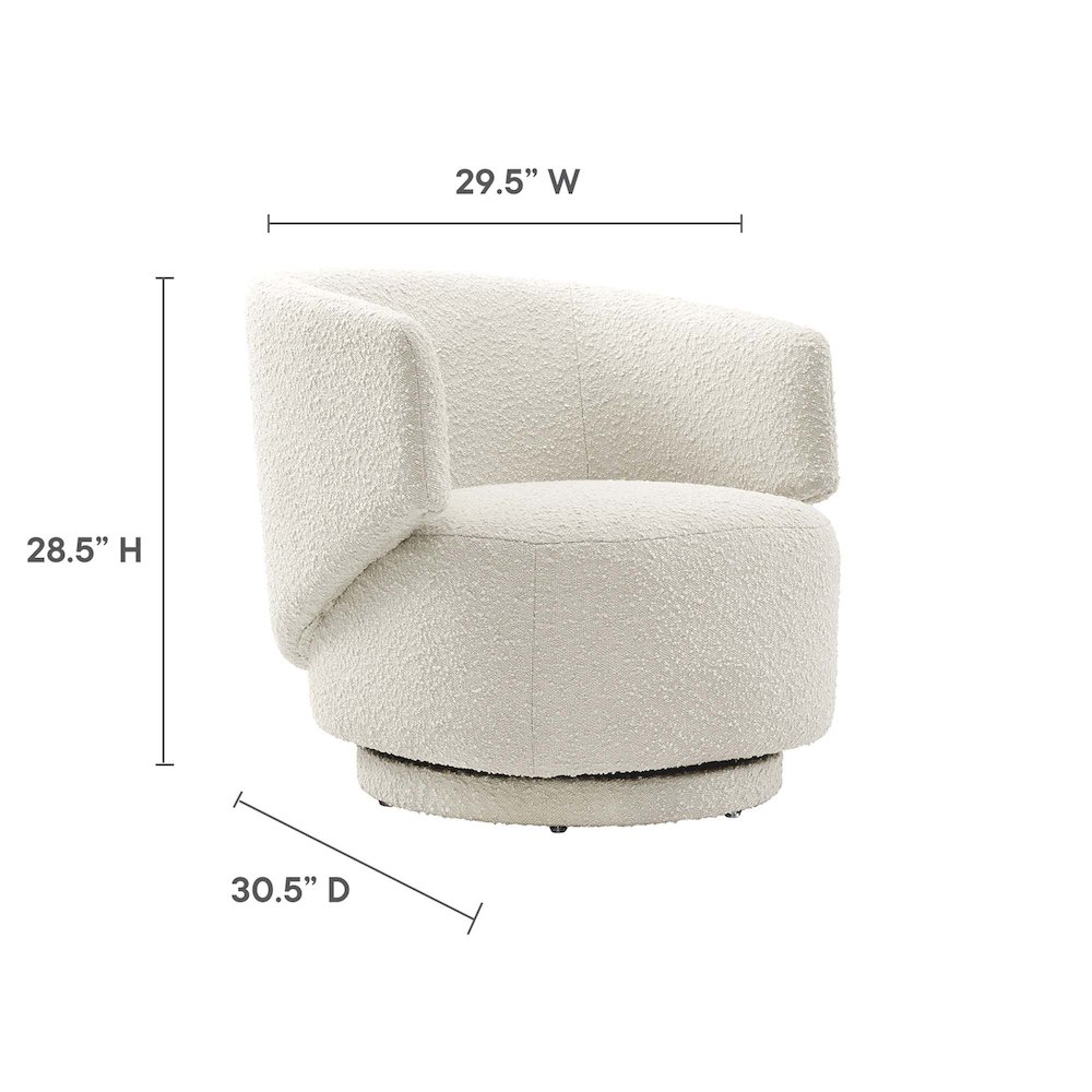 Celestia Boucle Fabric Swivel Chair. Picture 3