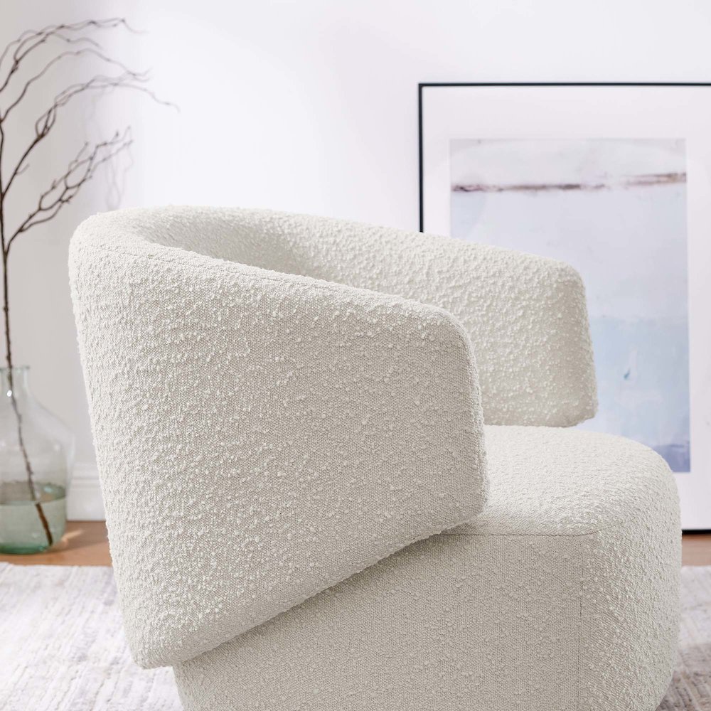 Celestia Boucle Fabric Swivel Chair. Picture 9
