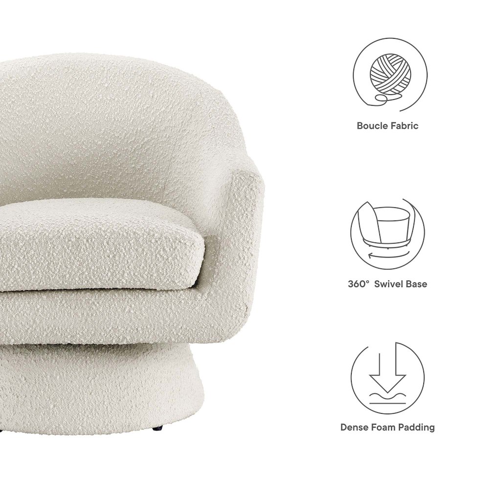 Astral Boucle Fabric Swivel Chair. Picture 2