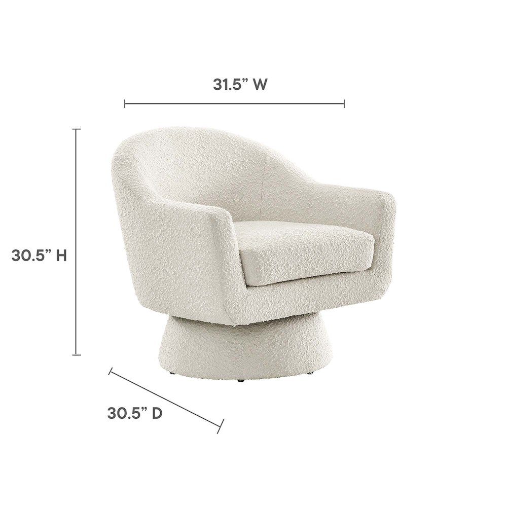 Astral Boucle Fabric Swivel Chair. Picture 3
