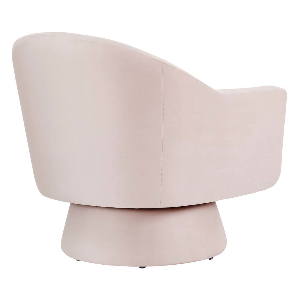 Astral Performance Velvet Fabric and Wood Swivel Chair. Picture 5