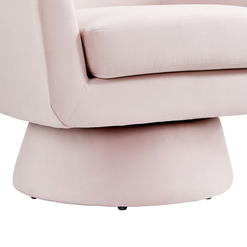 Astral Performance Velvet Fabric and Wood Swivel Chair. Picture 7