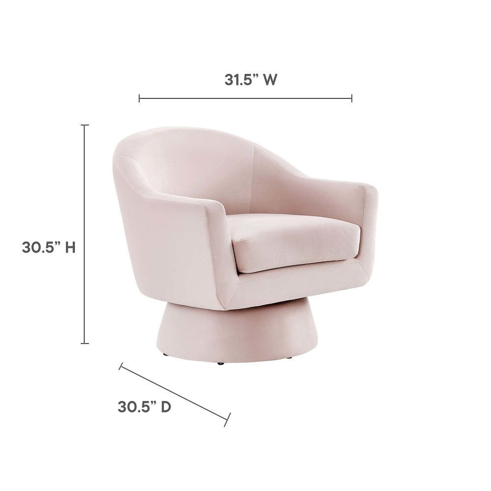Astral Performance Velvet Fabric and Wood Swivel Chair. Picture 3