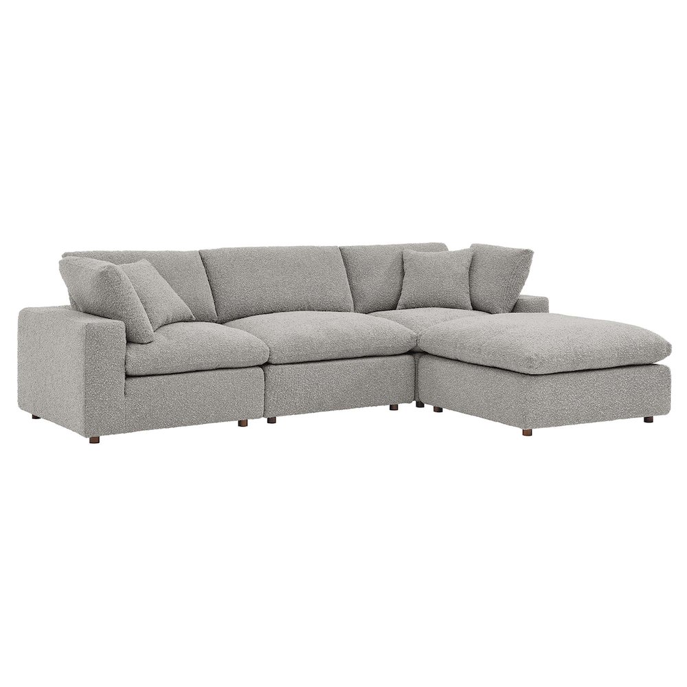 Commix 4-Piece Down Filled Overstuffed Boucle Fabric Sectional Sofa. Picture 1