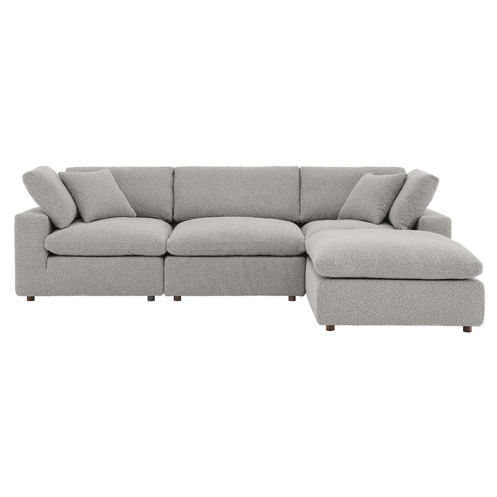 Commix 4-Piece Down Filled Overstuffed Boucle Fabric Sectional Sofa. Picture 3