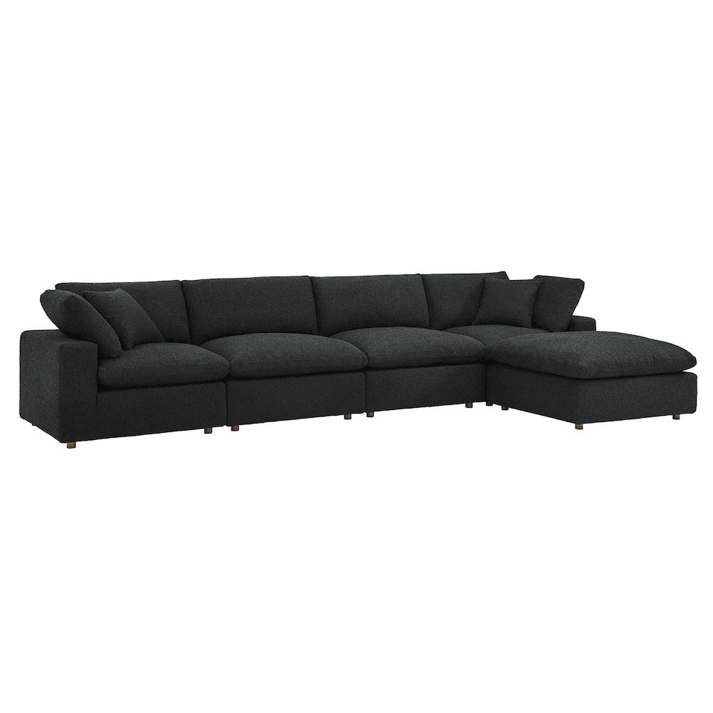 Commix 5-Piece Down Filled Overstuffed Boucle Fabric Sectional Sofa. Picture 1