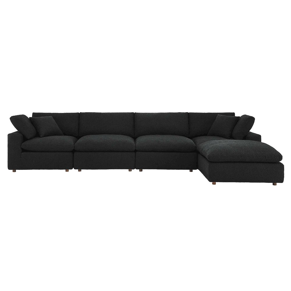 Commix 5-Piece Down Filled Overstuffed Boucle Fabric Sectional Sofa. Picture 3