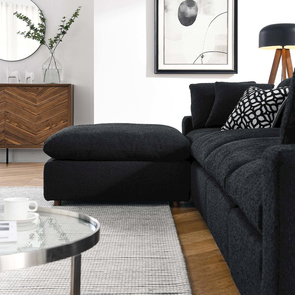 Commix 5-Piece Down Filled Overstuffed Boucle Fabric Sectional Sofa. Picture 5