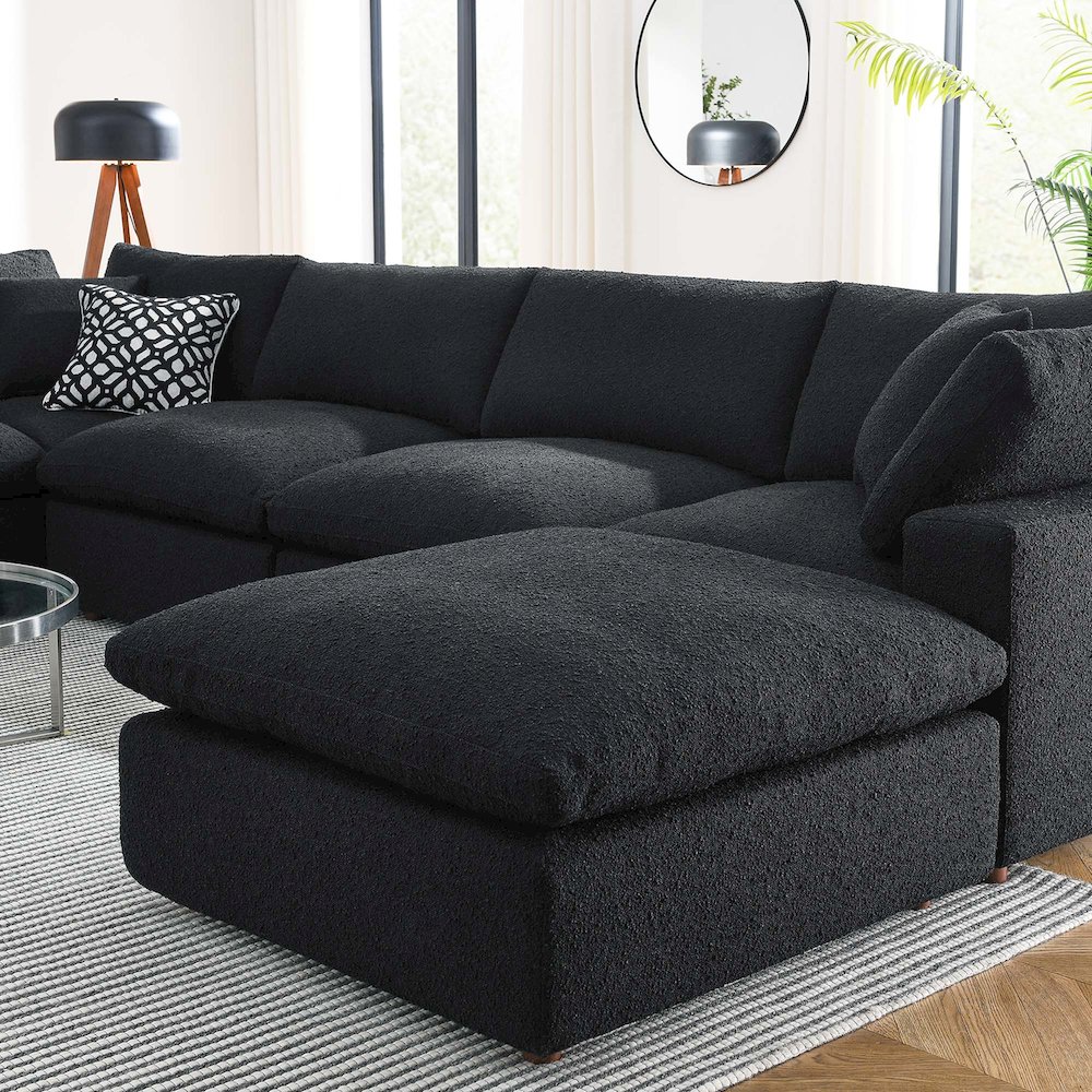 Commix 7-Piece Down Filled Overstuffed Boucle Sectional Sofa. Picture 5