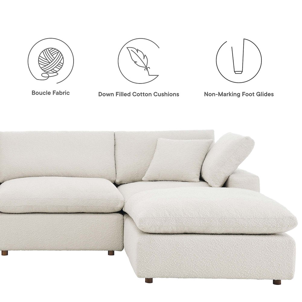 Commix 7-Piece Down Filled Overstuffed Boucle Sectional Sofa. Picture 2
