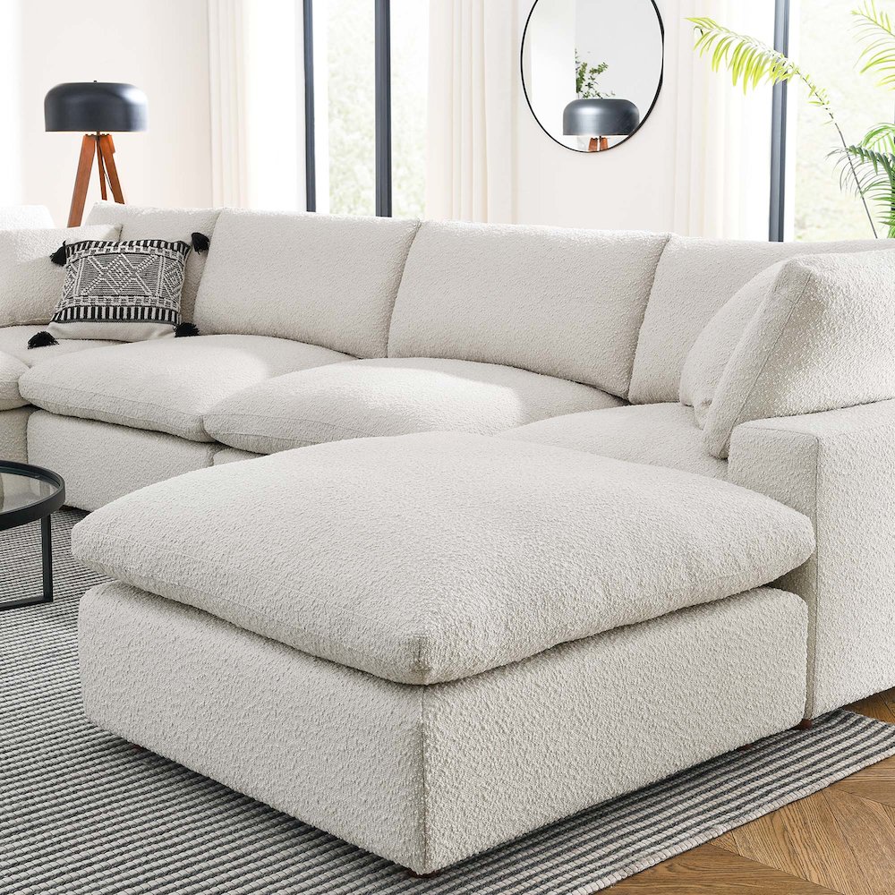 Commix 7-Piece Down Filled Overstuffed Boucle Sectional Sofa. Picture 5