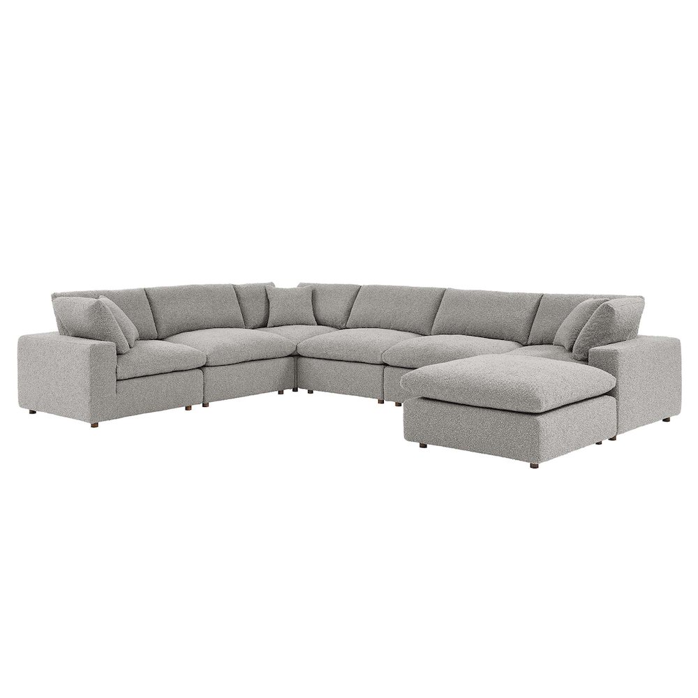 Commix 7-Piece Down Filled Overstuffed Boucle Sectional Sofa. Picture 1