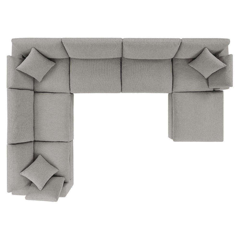 Commix 7-Piece Down Filled Overstuffed Boucle Sectional Sofa. Picture 3