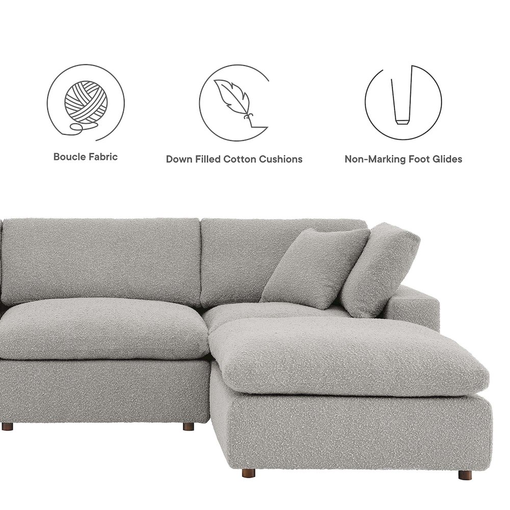 Commix 7-Piece Down Filled Overstuffed Boucle Sectional Sofa. Picture 2