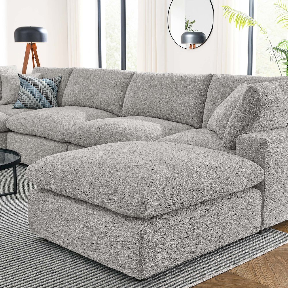 Commix 7-Piece Down Filled Overstuffed Boucle Sectional Sofa. Picture 5