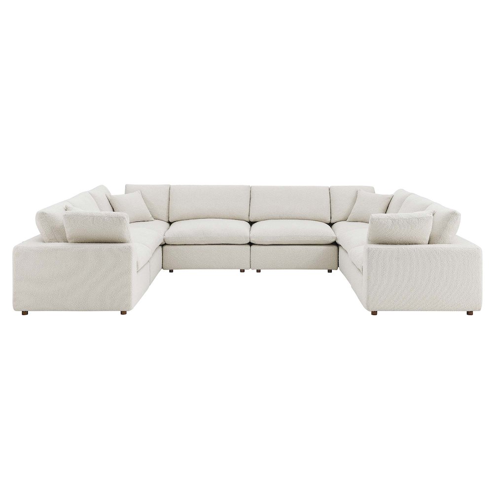 Commix 8-Piece Down Filled Overstuffed Boucle Fabric Sectional Sofa. Picture 1