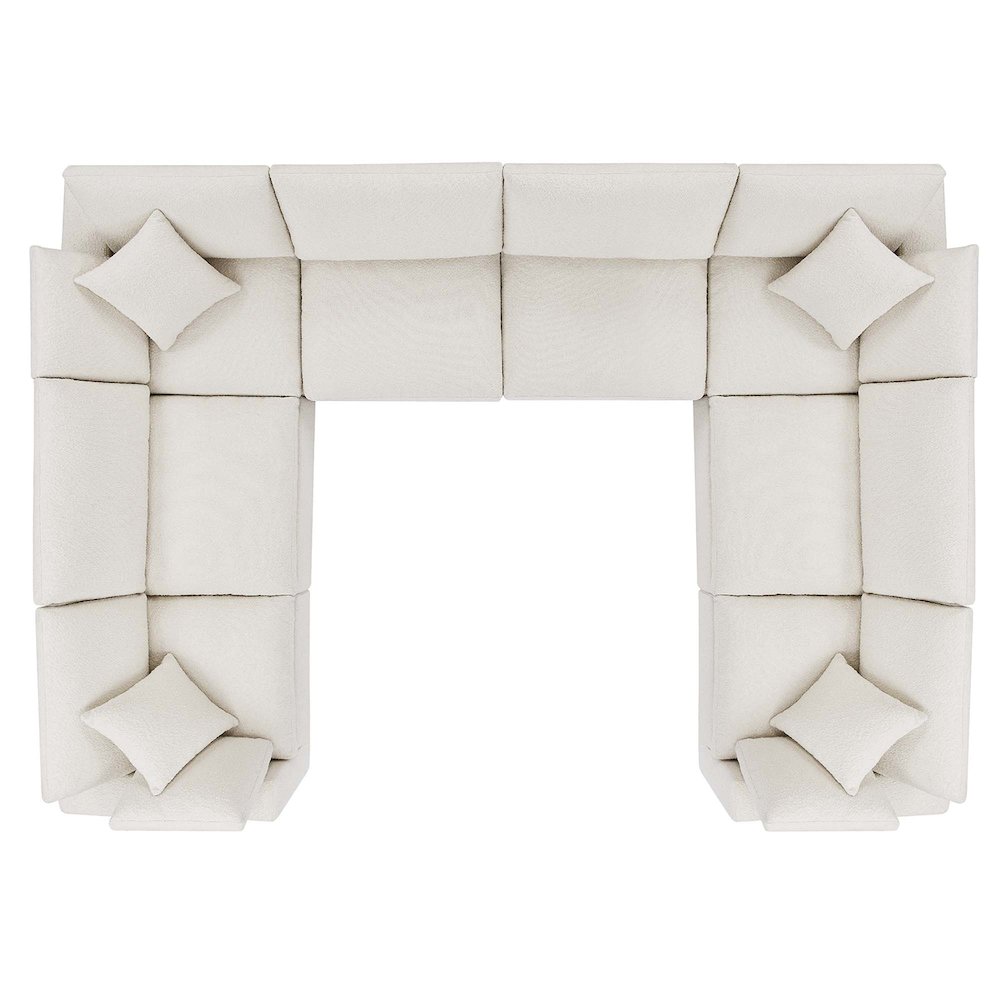 Commix 8-Piece Down Filled Overstuffed Boucle Fabric Sectional Sofa. Picture 3