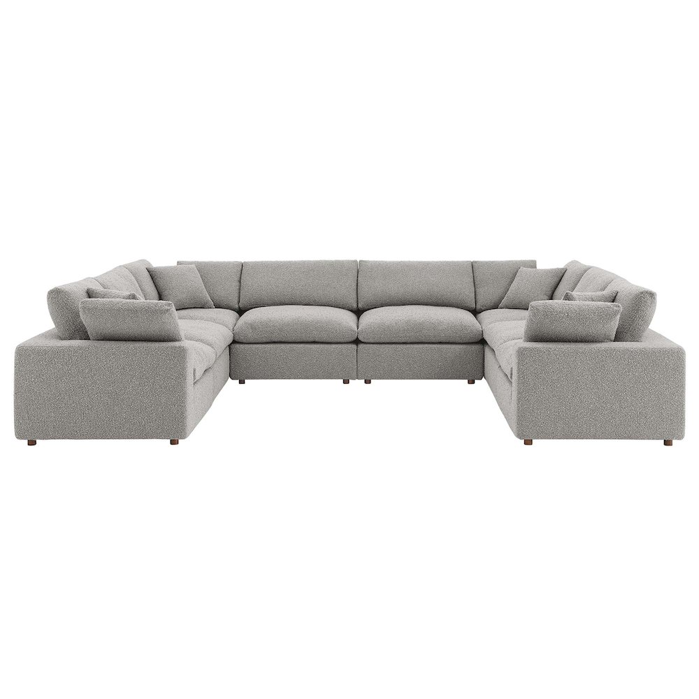 Commix 8-Piece Down Filled Overstuffed Boucle Fabric Sectional Sofa. Picture 1