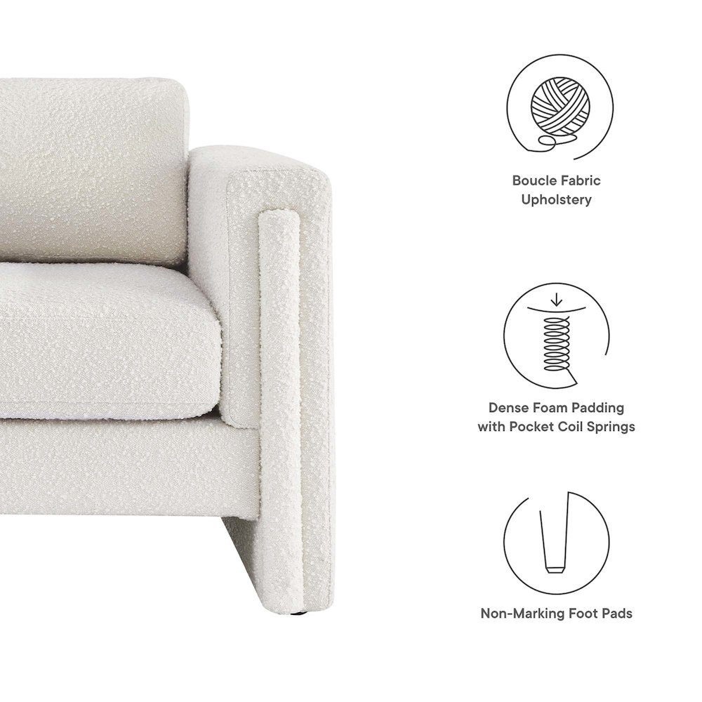 Visible Boucle Fabric Armchair. Picture 2