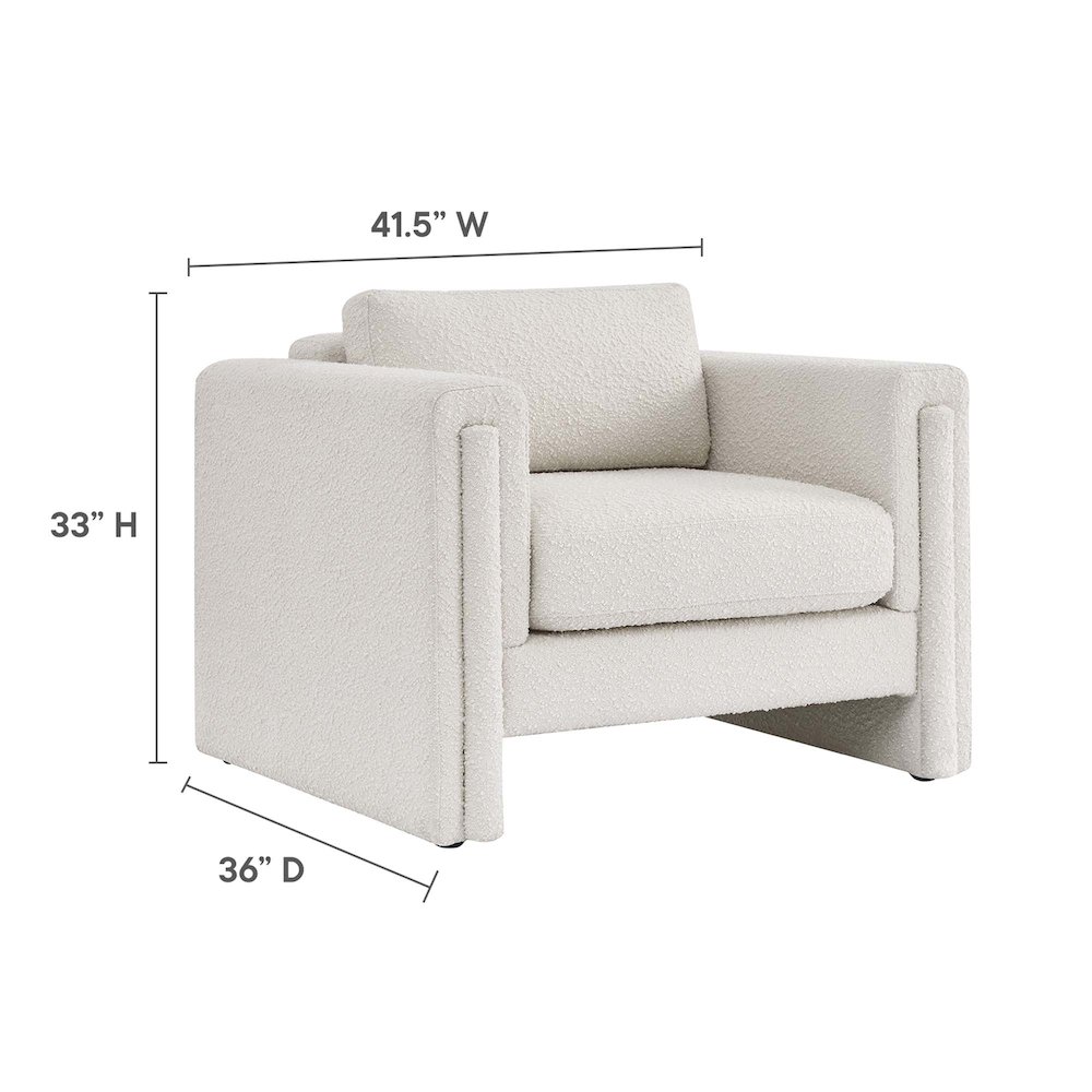 Visible Boucle Fabric Armchair. Picture 3