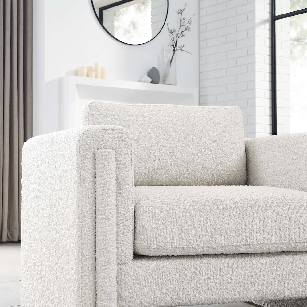Visible Boucle Fabric Armchair. Picture 9