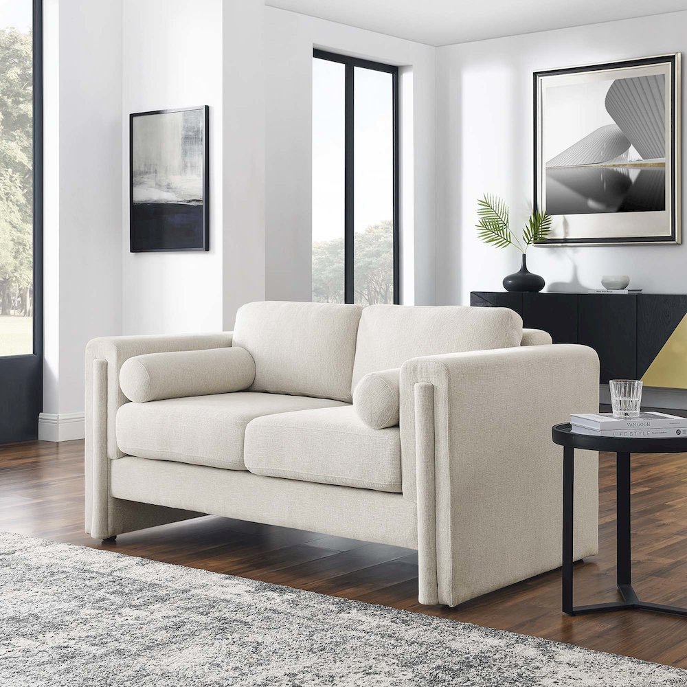 Visible Fabric Loveseat. Picture 8
