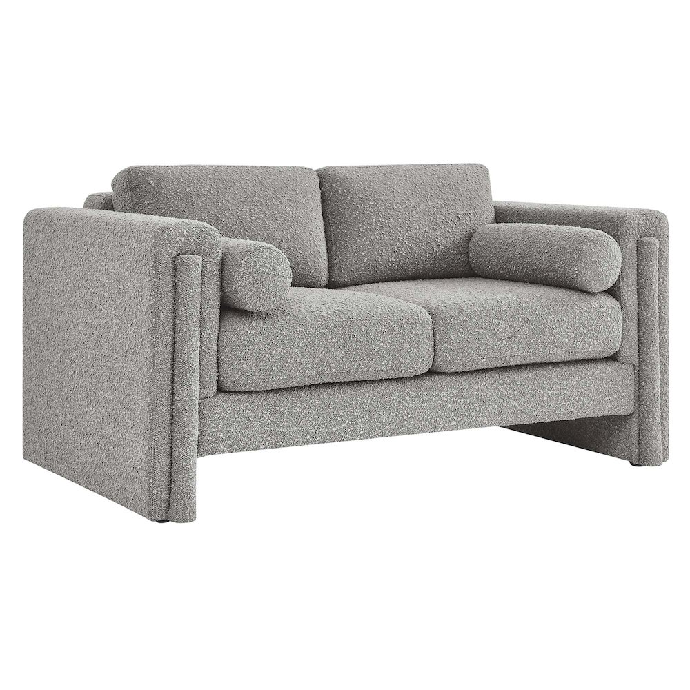 Visible Boucle Fabric Loveseat. Picture 1