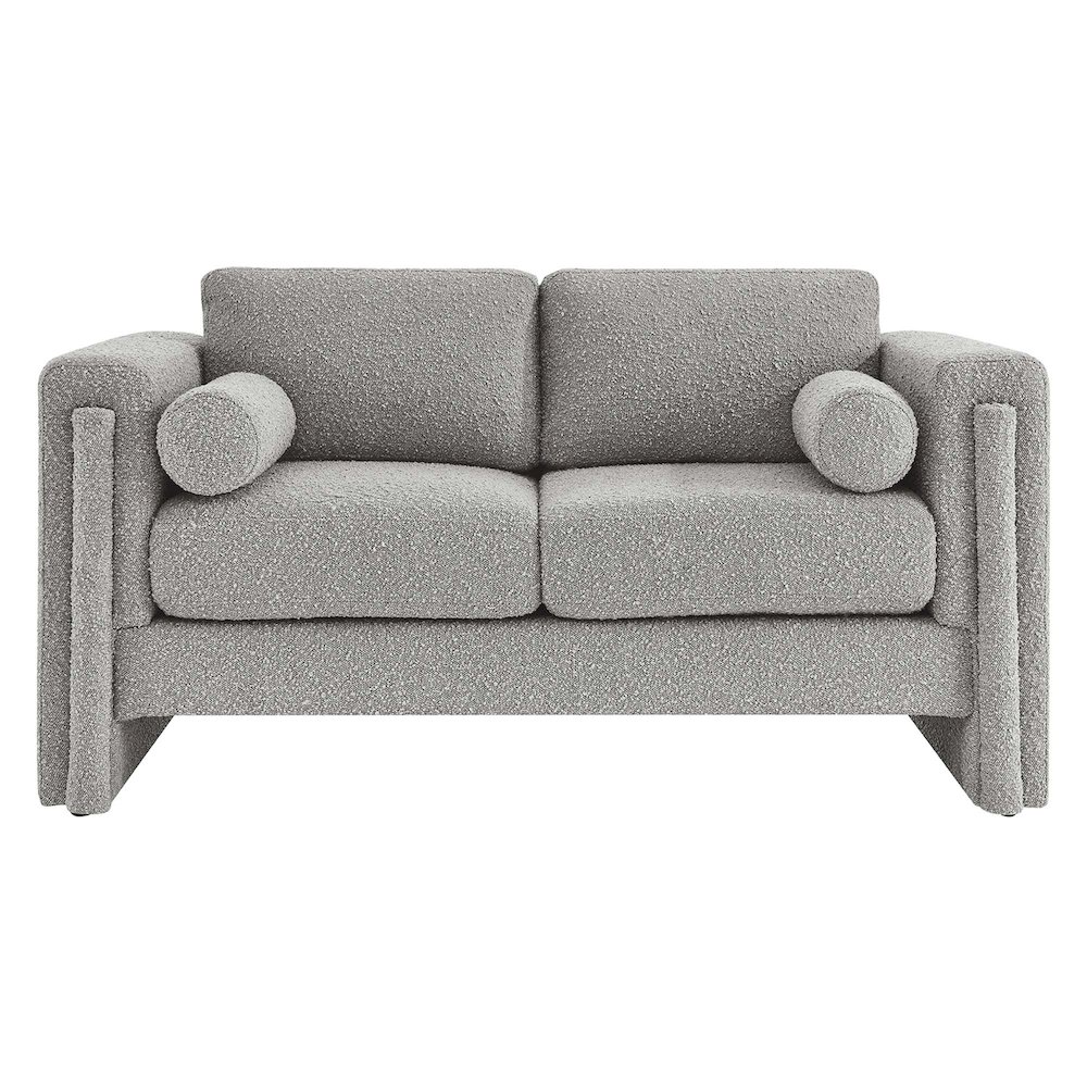 Visible Boucle Fabric Loveseat. Picture 6
