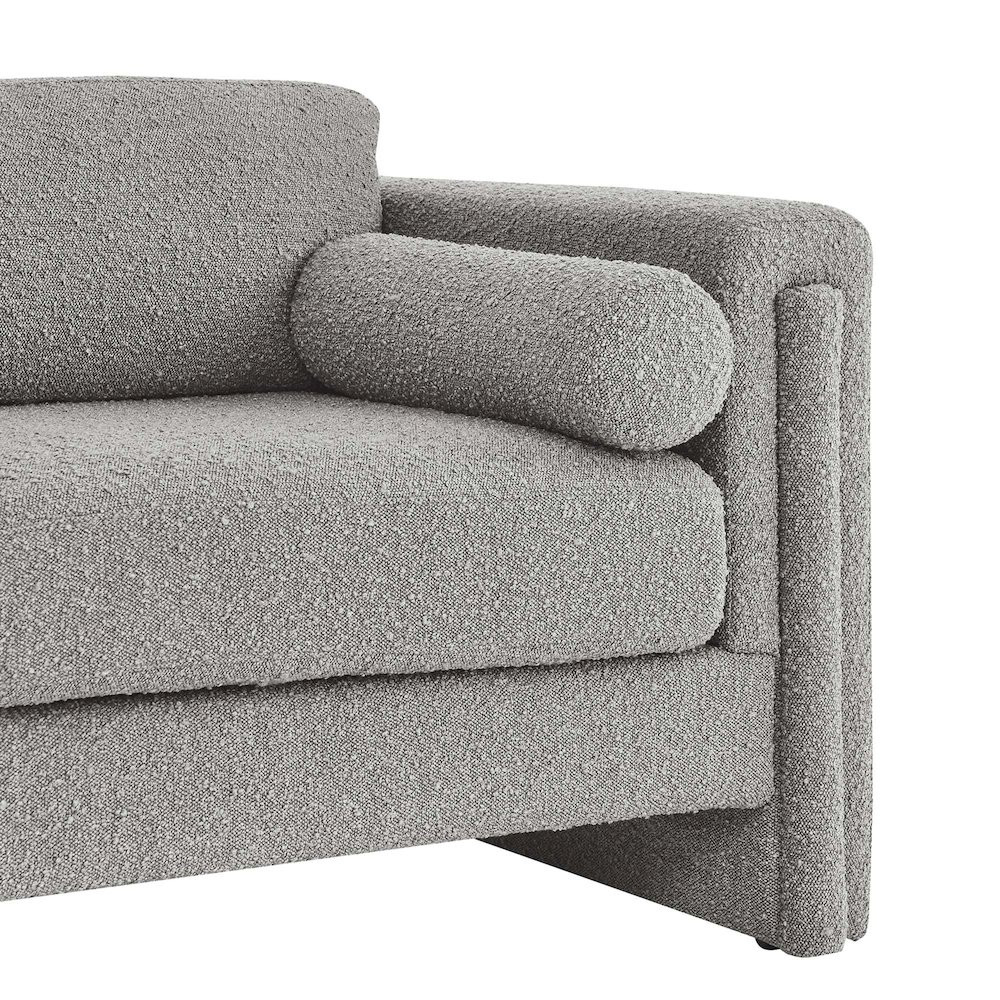 Visible Boucle Fabric Loveseat. Picture 7