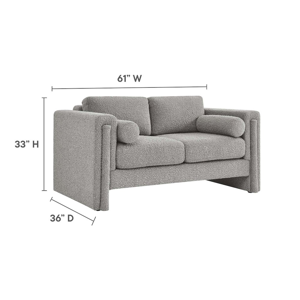 Visible Boucle Fabric Loveseat. Picture 3