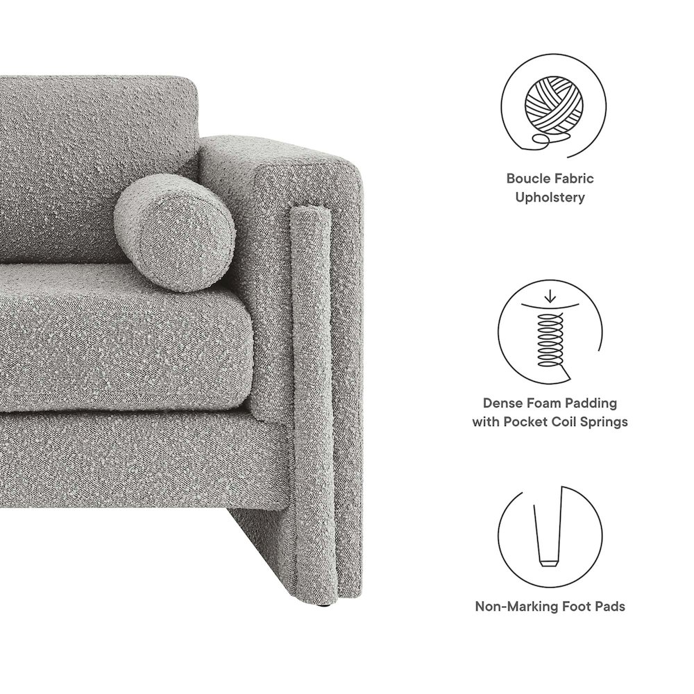 Visible Boucle Fabric Loveseat. Picture 2