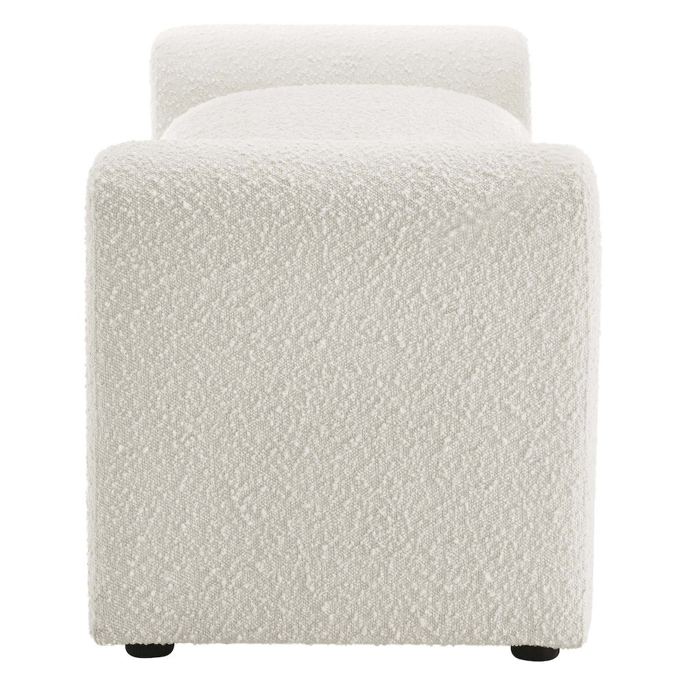 Waverly Boucle Fabric Bench. Picture 4