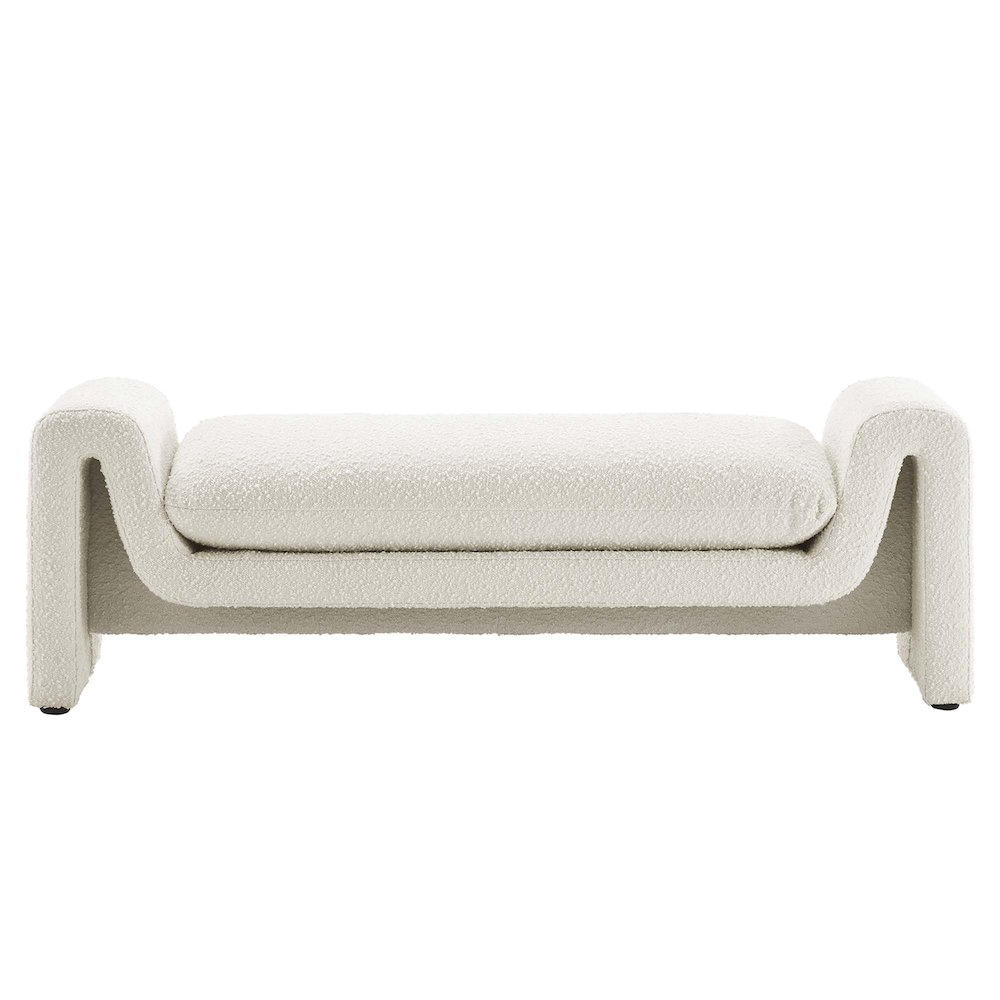 Waverly Boucle Fabric Bench. Picture 5
