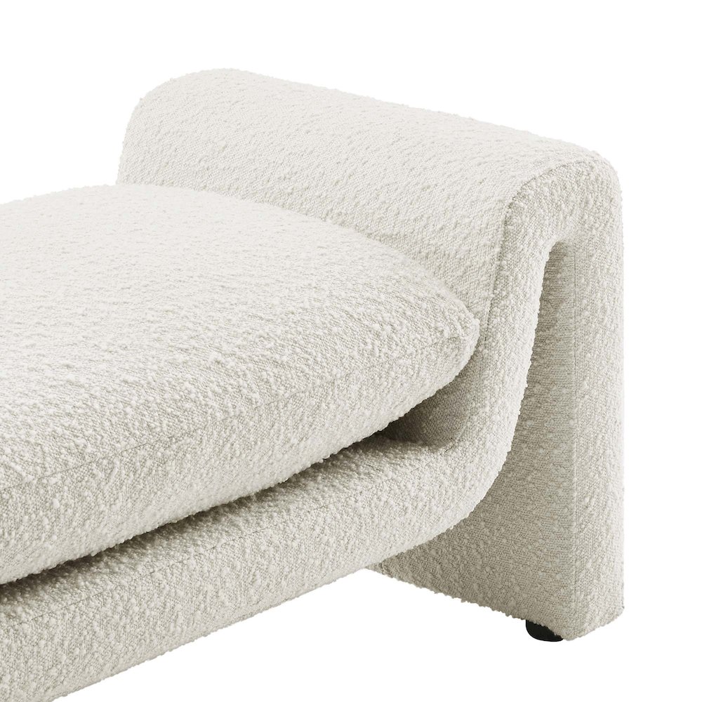 Waverly Boucle Fabric Bench. Picture 6